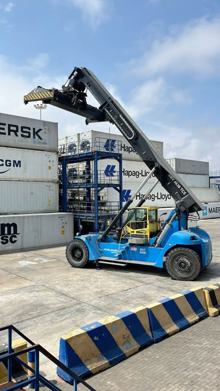 Container vessel supporting global ocean freight.